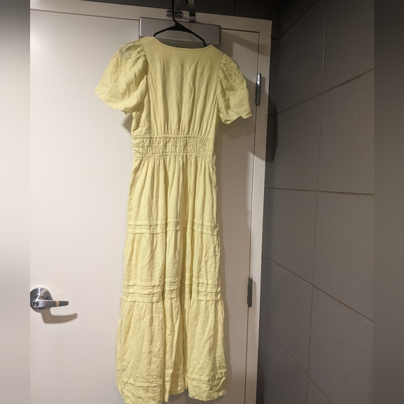 Anthropologie - The Somerset Maxi Dress Tiered: Linen | Lemon Yellow | Size XSP - Picture 14 of 17
